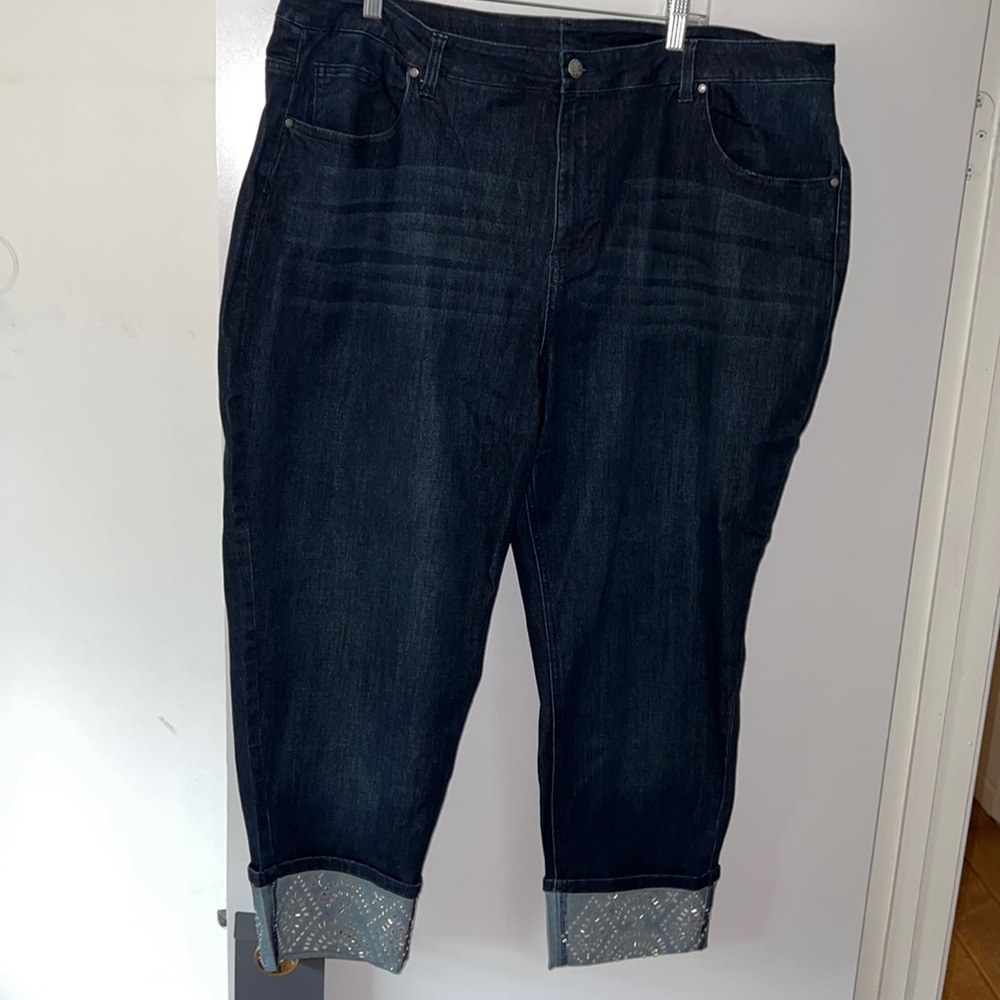 Shimmer cuff jeans